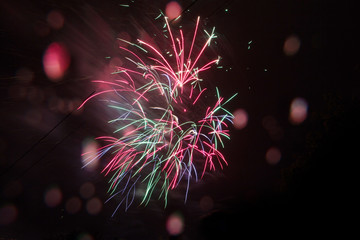 Abstract colored firework background,Fireworks light up the sky . Great holiday of a great country. The celebration of Independence Day in the United States of America. 4th of July.