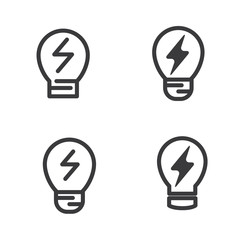 Bulb vector illustration with simple line design suitable for icon in ecology design.