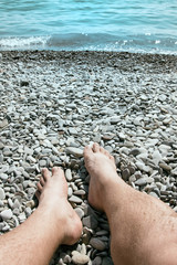 Background of pebbles. Black Sea.