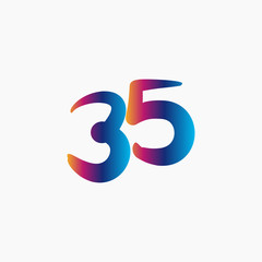 35 Years Anniversary Celebration Vector Template Design Illustration