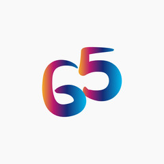 65 Years Anniversary Celebration Vector Template Design Illustration