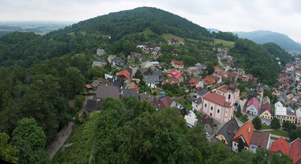View of the town Stramberk in Czech republic from the castle tower