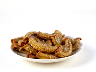 Thailand food unspoilt fired on dish with white background