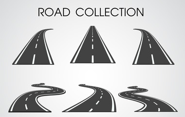 Vector roads collection. curves and highways separated from the background for infographics. © anuwat