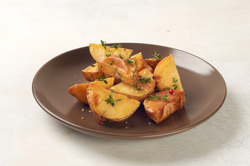 delicious baked potatoes on a rustic plate.