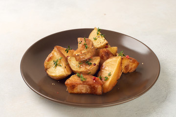 delicious baked potatoes on a rustic plate.