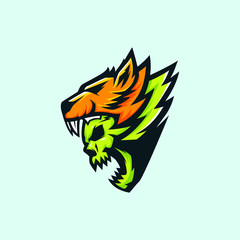 Esports Logo Gaming. Demon or Evil Lion or Tiger Best Logo Template