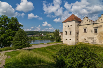 Fototapeta na wymiar Old beautiful Svirz Castle outside. Ukraine