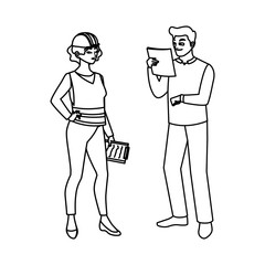 couple of builders constructors workers characters