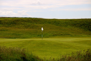 Golf Course Green and Flag Stick