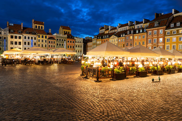 Evening at Old Town Square in Warsaw