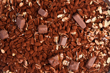 Chocolate ice cream. Top view.