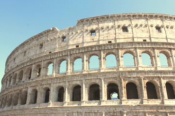 Naklejka premium Colosseum in Rome - Flavian Amphitheatre closeup, Italy, Europe.