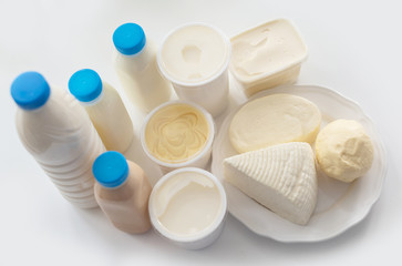 different milk products on the table