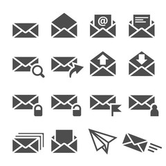 Mail Envelope Signs icons set