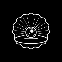 Seashell With Pearl Outline Icon Ready For Your Design, Greeting Card