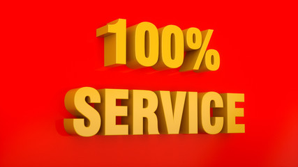 Service 3d text render and red background