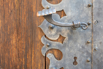 old vintage wooden door lock