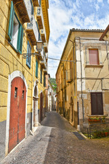Fototapeta premium A narrow street in the town of Arpino, in central Italy