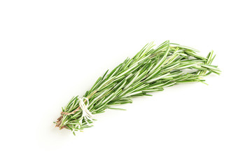 Fresh green rosemary isolated on white background