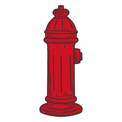 Fire hydrant. Vector concept in doodle and sketch style.