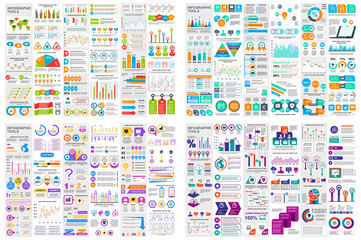 Set of infographic elements data visualization vector design template. Can be used for steps, options, business process, workflow, diagram, flowchart concept, timeline, marketing icons, info graphics. - obrazy, fototapety, plakaty