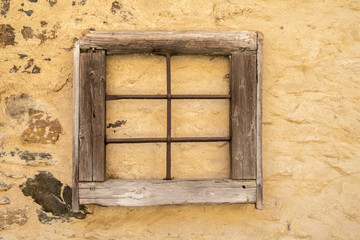 old vintage wooden window closeup