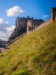 rear of edinburgh castle and mound edinburgh, scotland