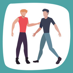 two men avatars on white background