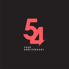 54 Years Anniversary Celebration Vector Template Design Illustration