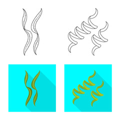 Isolated object of protein and sea icon. Set of protein and natural vector icon for stock.