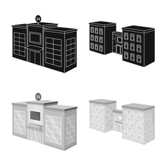 Isolated object of construction and building icon. Collection of construction and estate vector icon for stock.