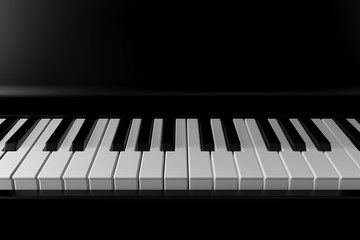 Light and shadow of piano in the darkness. 3D rendering.