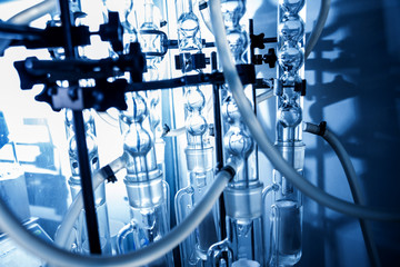Natural oil quality control. In the industrial laboratory.