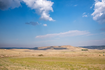 Fototapeta na wymiar Wonderful view of Basilicata countryside on a sunny day. Irsina, Italy
