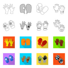 Isolated object of silhouette and safety icon. Set of silhouette and comfort vector icon for stock.