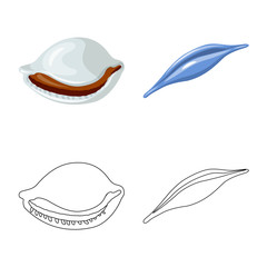 Naklejka premium Vector illustration of animal and decoration icon. Set of animal and ocean stock vector illustration.