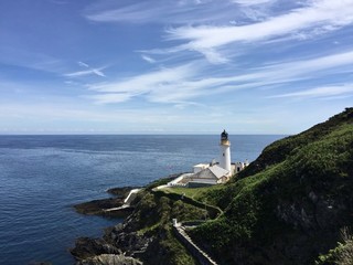 Fototapeta na wymiar Douglas Head Lighthouse is a lighthouse at Douglas Head on the Isle of Man located between England and Ireland