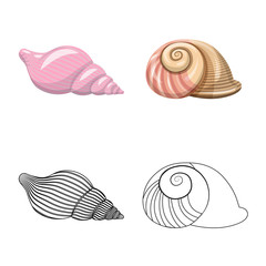 Vector design of animal and decoration icon. Collection of animal and ocean vector icon for stock.