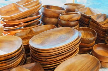 natural Tableware Wooden bowl dish