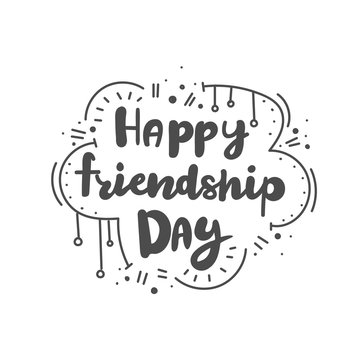 Design concept picture, banner, poster of text: Happy Friendship Day. Can use for website and mobile website and application. Vector illustration with background.