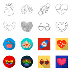 Vector design of abstract and shape icon. Set of abstract and love stock vector illustration.