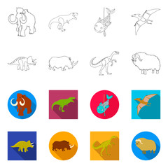 Vector illustration of animal and character sign. Collection of animal and ancient vector icon for stock.