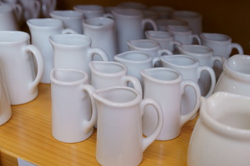 interior white Pottery Milk pot