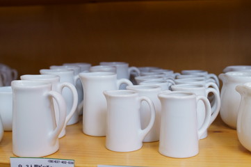 interior white Pottery Milk pot
