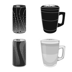 Isolated object of drink and bar logo. Collection of drink and party stock symbol for web.