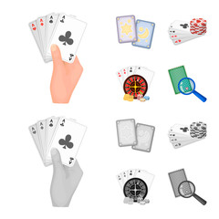 Isolated object of game and magic symbol. Collection of game and poker vector icon for stock.