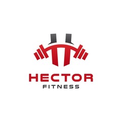 elegant h gym fitness logo design