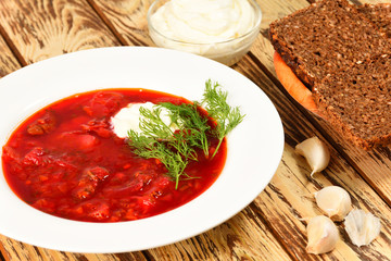 russian red soup with beetroot borsch