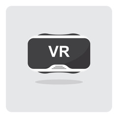 Vector design of flat icon, VR virtual reality glasses for smartphone on isolated background.